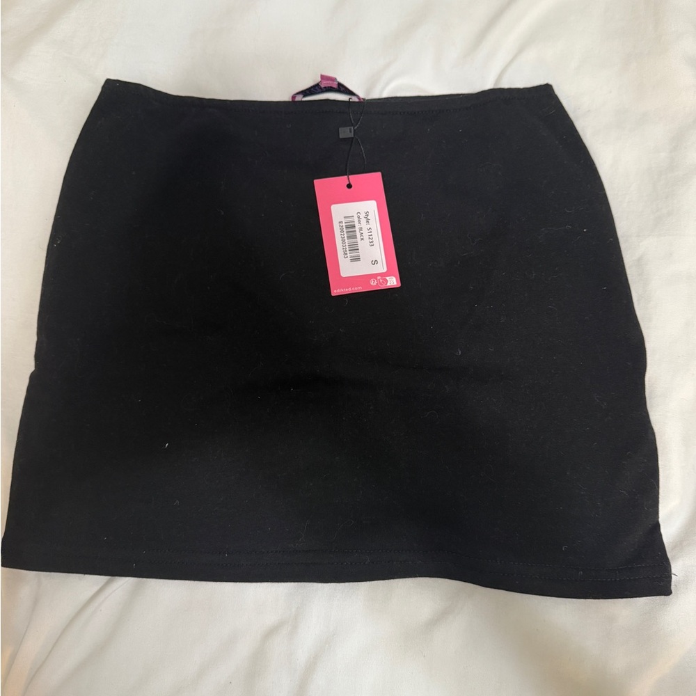 edikted black mini skirt
